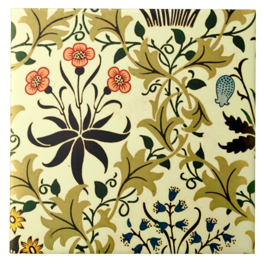 Celadine, vintage William Morris Muster, Fliese (Vorderseite)