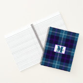 Celadon Blue-Dark Blue Kariert Tartan Personalisie Notizblock (Innenseite)