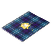 Celadon Blue Kariert Tartan Yellow Splash Monogram Notizblock (Linke Seite)