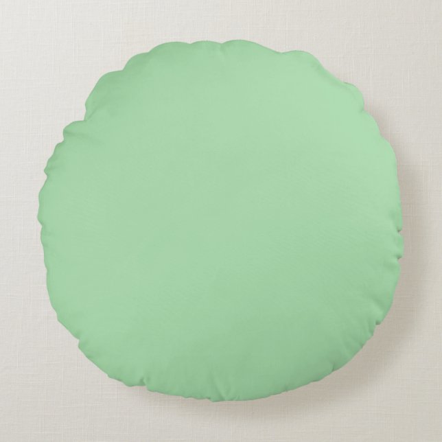 Celadon Color Background Light Green Pastel Jade Rundes Kissen (Vorderseite)