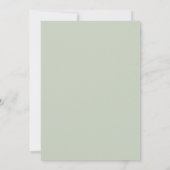 Celadon-Elfenbein-Grün-Hochzeit Einladung (Rückseite)