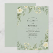 Celadon-Farn-Hochzeit Einladung (Vorne/Hinten)