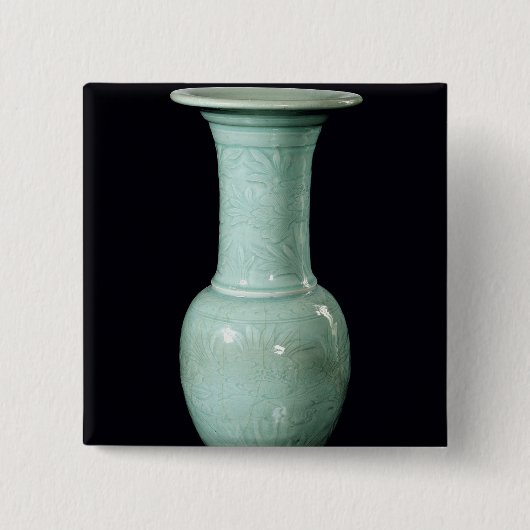 Celadon glasig-glänzender Vase, Yuan-Dynastie Button (Vorderseite)