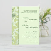 Celadon Green Botanical Floral Wedding Einladung (Stehend Vorderseite)