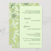Celadon Green Botanical Floral Wedding Einladung (Vorne/Hinten)