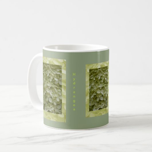 Celadon Green Hydrangea Floral Kaffeetasse (Vorderseite Links)