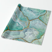 Celadon Green, Jade, Mint Kintsugi Geode Geschenkpapier (Ungerollt)