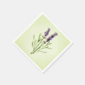 Celadon Green Painted Lavender Sprig Botanical Serviette (Ecke)