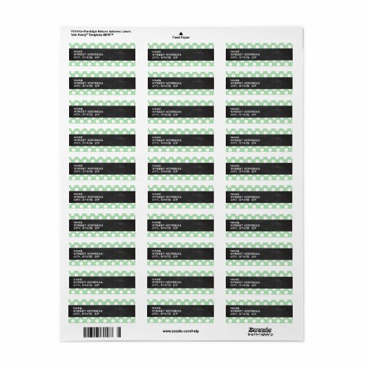 Celadon Green Polka Dots; Chalkboard-Look (Vorne)