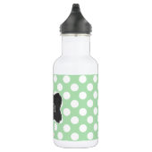 Celadon Green Polka Dots; Chalkboard-Look Edelstahlflasche (Rechts)