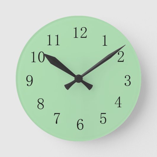 Celadon Green Wall Clock Runde Wanduhr (Vorderseite)