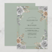 Celadon-Hochzeit mit Bemalung Einladung (Vorne/Hinten)