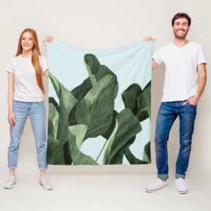 Celadon-Palmen Fleecedecke