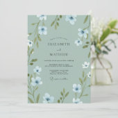 Celadon Petal Hochzeit Einladung (Stehend Vorderseite)