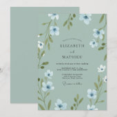 Celadon Petal Hochzeit Einladung (Vorne/Hinten)