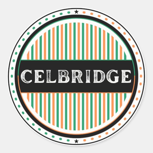 Celbridge City Pride Emblem – Irische Identität Runder Aufkleber (Vorderseite)