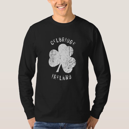 Celbridge Ireland Vintage Shamrock Distressed Look T-Shirt (Vorderseite)