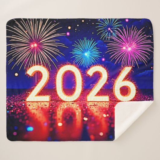 Celebrate 2026: Bright Future Spark Design  Sherpadecke (Vorderseite (Horizontal))