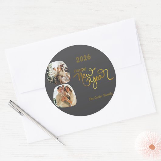 Celebrate 2026! Custom Happy New Year Sticker (Umschlag)
