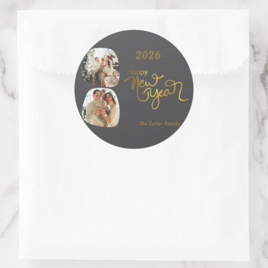 Celebrate 2026! Custom Happy New Year Sticker (Tasche)