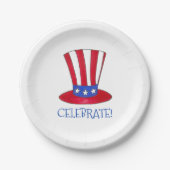 Celebrate 4. Juli Patriotic Uncle Sam USA Amerika Pappteller (Vorderseite)