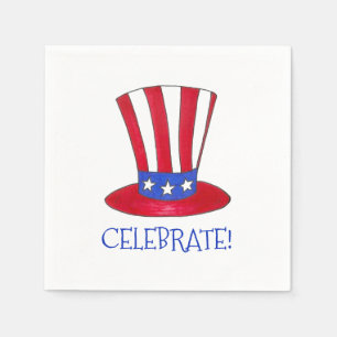 Celebrate 4. Juli Patriotic Uncle Sam USA Amerika Serviette