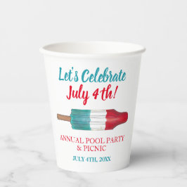 Celebrate 4. Juli Red White Rocket Pop Pappbecher