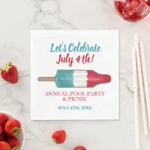Celebrate 4. Juli Red White Rocket Pop Serviette