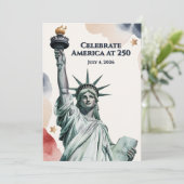 Celebrate America at 250 Patriotic Invitation (Stehend Vorderseite)