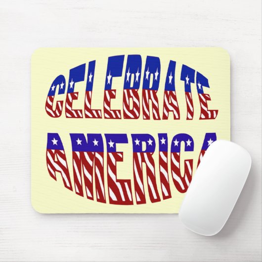Celebrate America Flag Font #1 usepad Mousepad (Mit Mouse)