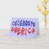 Celebrate America Flag Schriftart #2 Karte (Gelbe Blume)