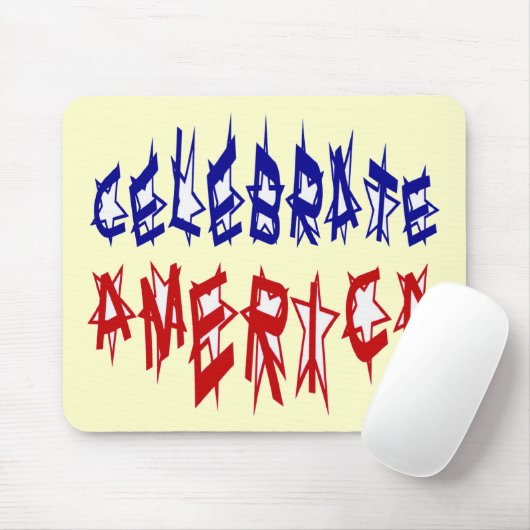 Celebrate America Flag Schriftart #2 Mousepad (Mit Mouse)
