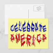 Celebrate America Flag Schriftart #2 Postkarte (Vorne/Hinten)