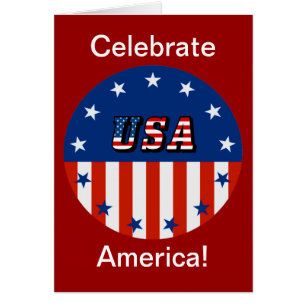 Celebrate America Flag Stars Holiday Card
