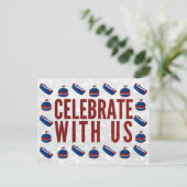 Celebrate Amerikanische Unabhängigkeitstag Glitzer Postkarte (Stehend Vorderseite)