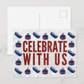Celebrate Amerikanische Unabhängigkeitstag Glitzer Postkarte (Vorne/Hinten)