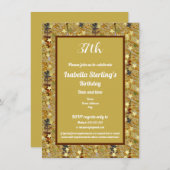 Celebrate Any Age Birthday Glitzy Stencil Art Einladung (Vorne/Hinten)