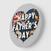 Celebrate Aussie Dads Wird British-Australian Fath Große Wanduhr (Winkel)