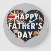 Celebrate Aussie Dads Wird British-Australian Fath Große Wanduhr (Vorderseite)