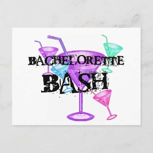 Celebrate Bachelorette Bash Postkarte (Vorderseite)