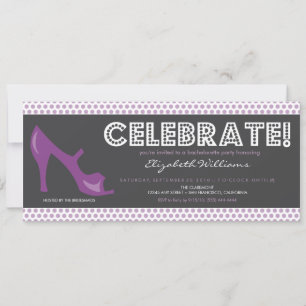CELEBRATE! Billboard Bachelorette Invite (lila) Einladung