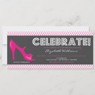 CELEBRATE! Billboard Bachelorette Invite (rosa) Einladung