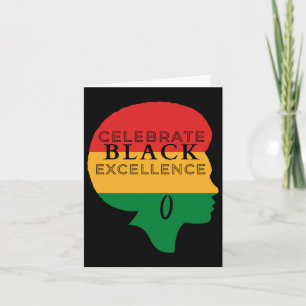 Celebrate Black Excellence Afro Silhouette - Red Karte