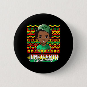 Celebrate Black Freedom Day Black Boy Kleinkind Ki Button