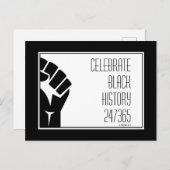 CELEBRATE BLACK GESCHICHTE 247365 Power Fist Custo Postkarte (Vorne/Hinten)