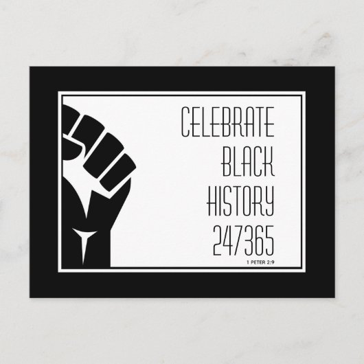 CELEBRATE BLACK GESCHICHTE 247365 Power Fist Custo Postkarte (Vorderseite)