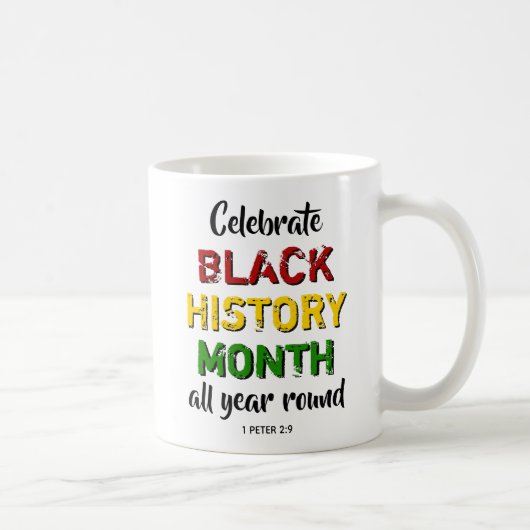 CELEBRATE BLACK GESCHICHTE MONAT Christliche Bibel Kaffeetasse (Rechts)