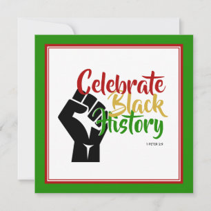 CELEBRATE BLACK GESCHICHTE Motivierend BHM Feiertagskarte