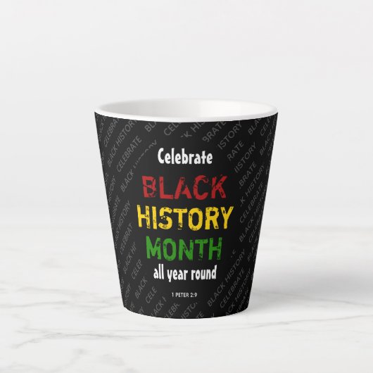 CELEBRATE BLACK GESCHICHTE MOTIVIEREND MILCHTASSE (Vorderseite)