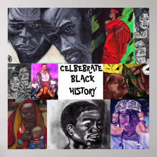 CELEBRATE BLACK GESCHICHTE NEGRO COLLAGE Plakat